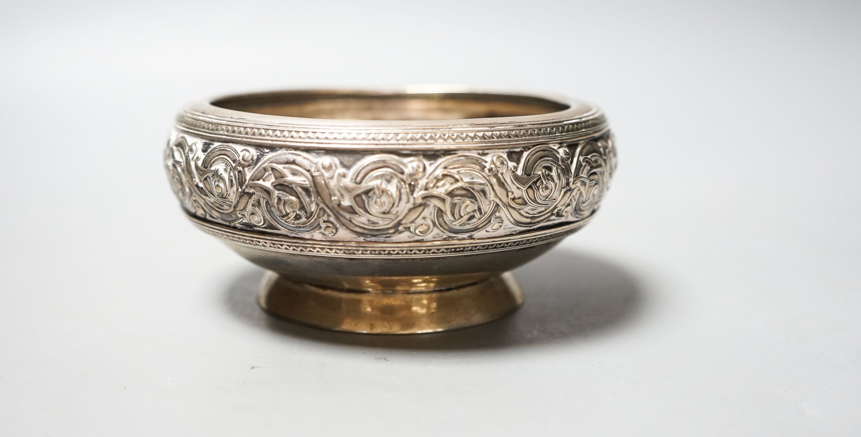 A 20th century Norwegian Thune embossed 830s white metal bowl, 12.7cm, 7oz.